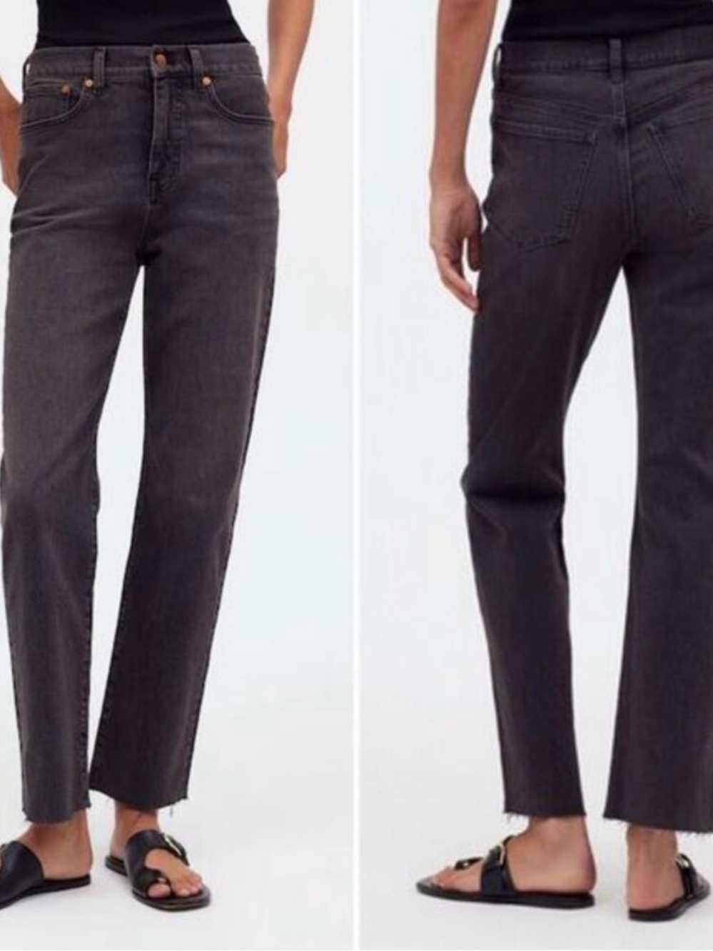 Madewell 90s Straight Crop Jeans - Washed Black (Benley Wash)